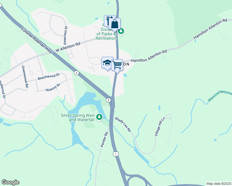 map of restaurants, bars, coffee shops, grocery stores, and more near 1306 Tower Hill Road in North Kingstown