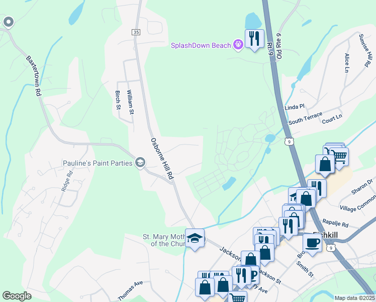map of restaurants, bars, coffee shops, grocery stores, and more near 12 Van Voorhis Drive in Fishkill