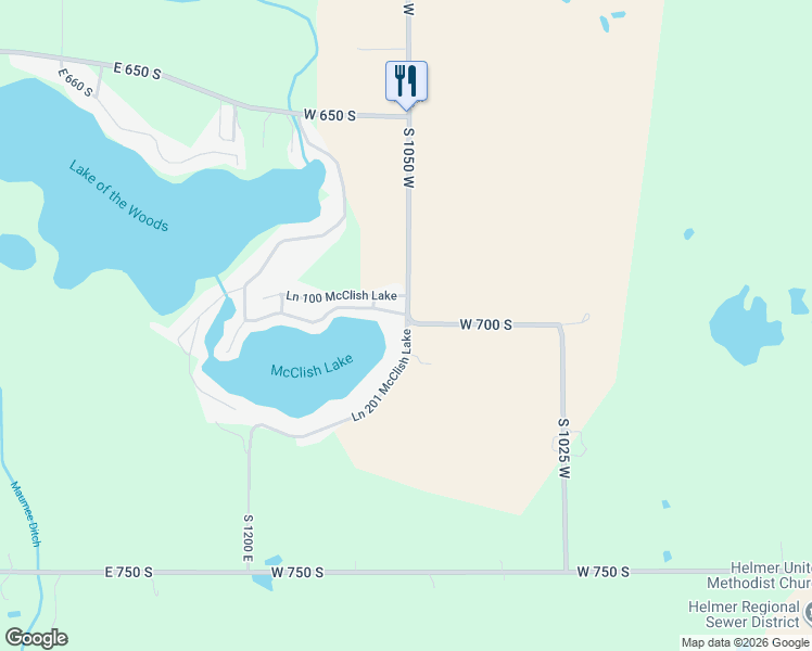 map of restaurants, bars, coffee shops, grocery stores, and more near 25 Ln 201 McClish Lake in Wolcottville