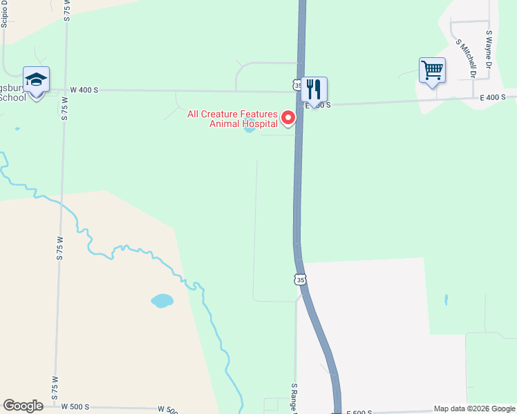 map of restaurants, bars, coffee shops, grocery stores, and more near 4114-4482 U.S. 35 in La Porte