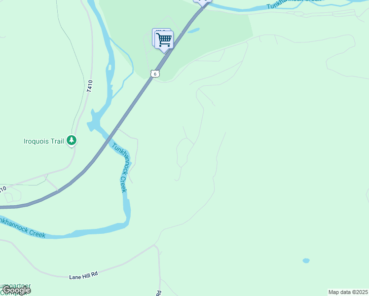 map of restaurants, bars, coffee shops, grocery stores, and more near Shadowbrook Road in Tunkhannock