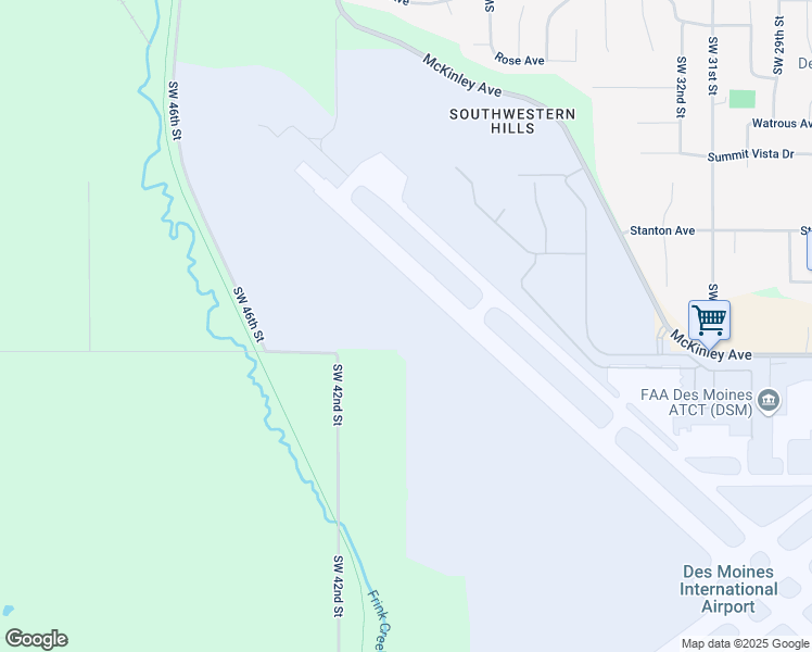 map of restaurants, bars, coffee shops, grocery stores, and more near 3100 Southwest McKinley Avenue in Des Moines