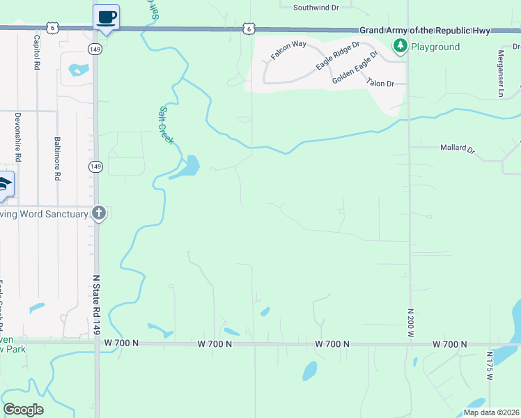 map of restaurants, bars, coffee shops, grocery stores, and more near 248 Papillon Drive in Valparaiso