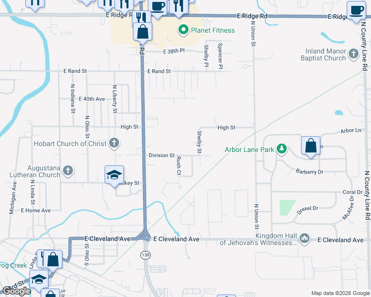 map of restaurants, bars, coffee shops, grocery stores, and more near 1798 Division St in Hobart