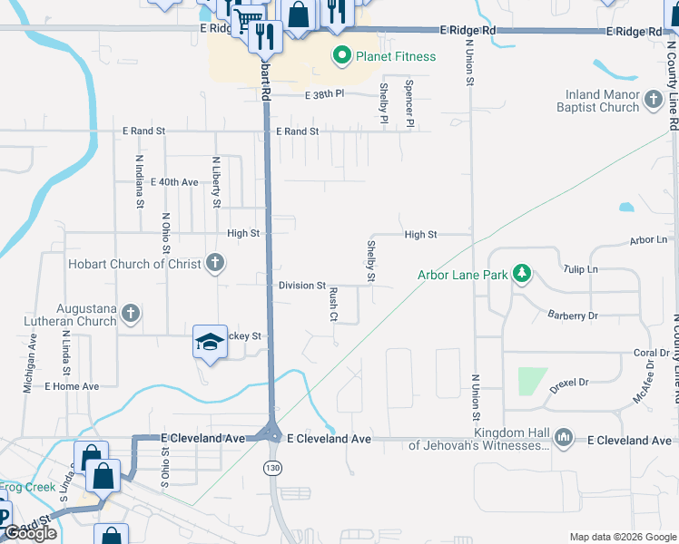 map of restaurants, bars, coffee shops, grocery stores, and more near 1798 Division St in Hobart