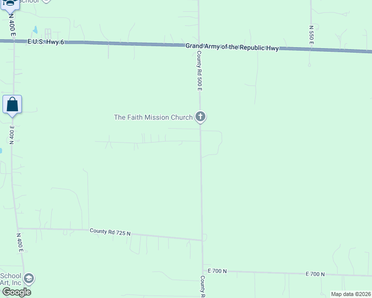 map of restaurants, bars, coffee shops, grocery stores, and more near 401-499 Bellflower Dr in Valparaiso