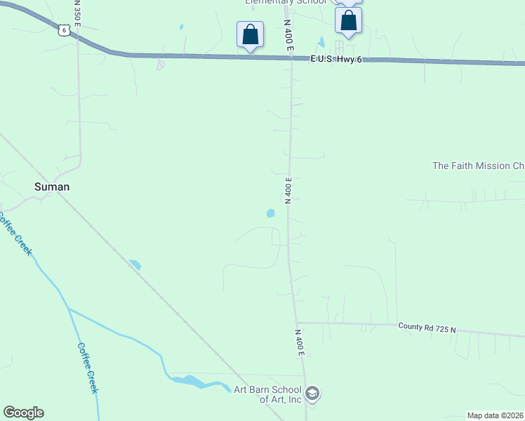 map of restaurants, bars, coffee shops, grocery stores, and more near 734-798 North 400 East in Valparaiso