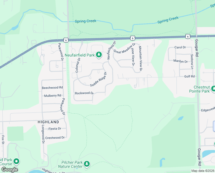 map of restaurants, bars, coffee shops, grocery stores, and more near 911 Neufairfield Drive in Joliet