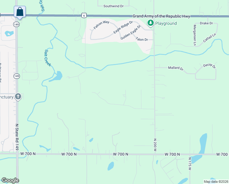 map of restaurants, bars, coffee shops, grocery stores, and more near 207-217 Papillon Drive in Valparaiso