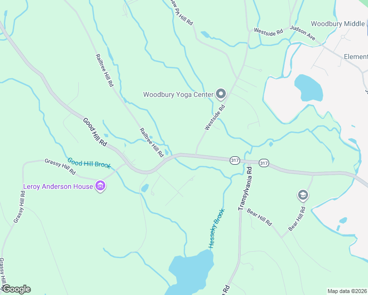 map of restaurants, bars, coffee shops, grocery stores, and more near 58 Good Hill Road in Woodbury