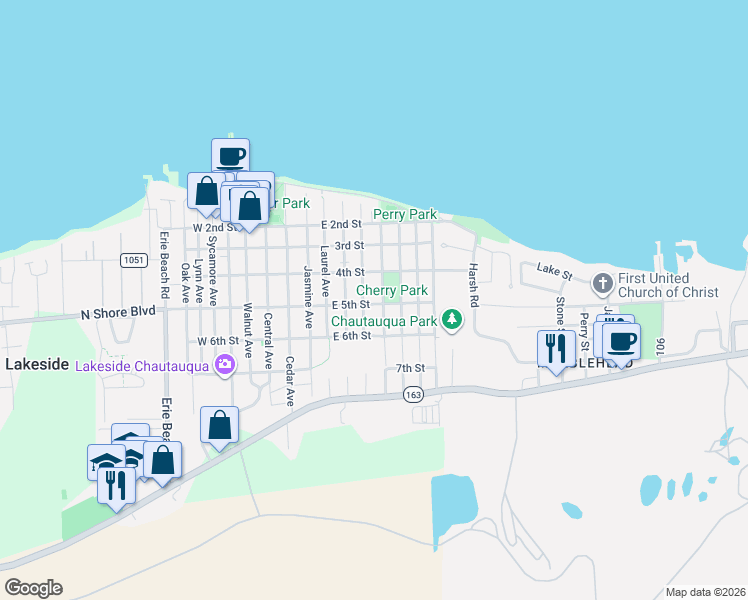 map of restaurants, bars, coffee shops, grocery stores, and more near 440 Plum Avenue in Lakeside Marblehead