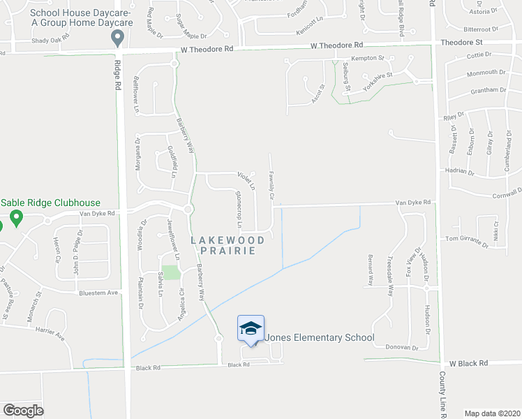 map of restaurants, bars, coffee shops, grocery stores, and more near 1122 Violet Lane in Joliet