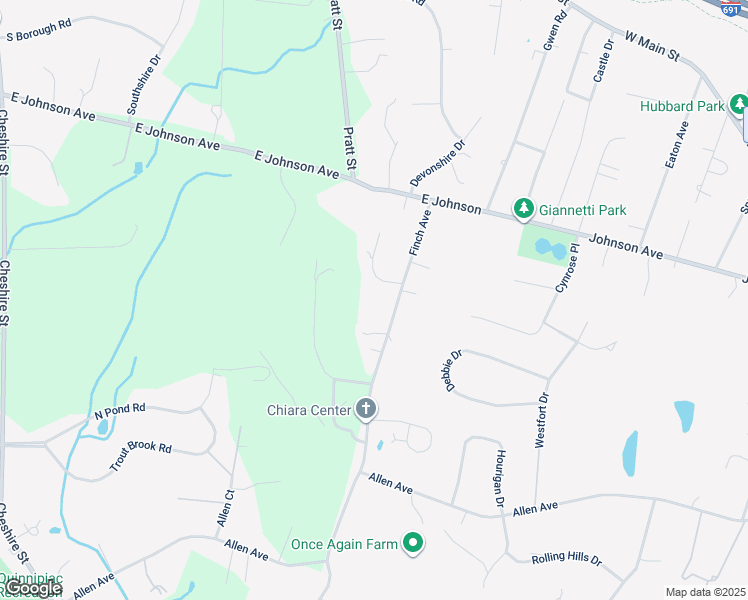 map of restaurants, bars, coffee shops, grocery stores, and more near 149 Finch Avenue in Meriden