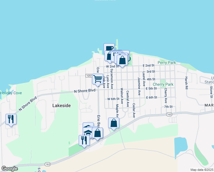 map of restaurants, bars, coffee shops, grocery stores, and more near 440 Lynn Avenue in Lakeside Marblehead