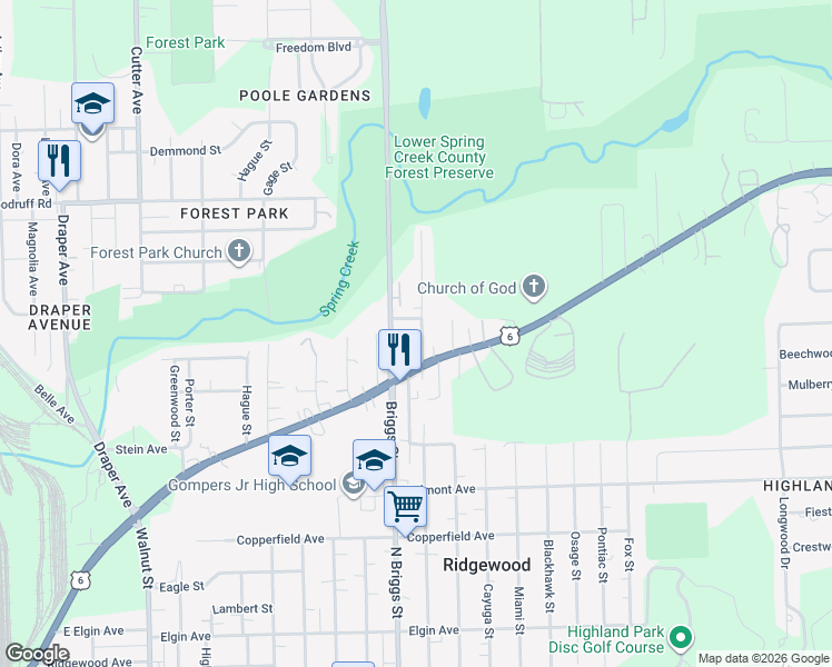 map of restaurants, bars, coffee shops, grocery stores, and more near 915 Deep Haven Drive in Joliet