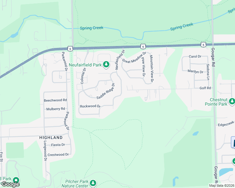 map of restaurants, bars, coffee shops, grocery stores, and more near 911 Neufairfield Drive in Joliet