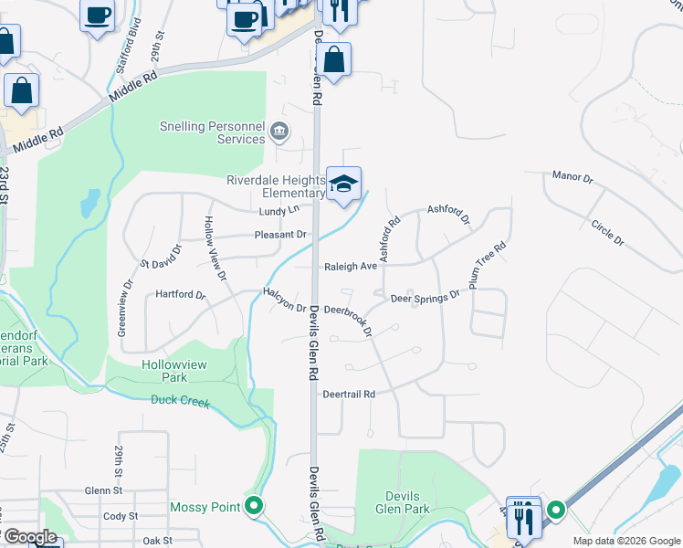 map of restaurants, bars, coffee shops, grocery stores, and more near 3525 Raleigh Avenue in Bettendorf