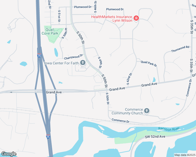 map of restaurants, bars, coffee shops, grocery stores, and more near 5010 Grand Ridge Drive in West Des Moines