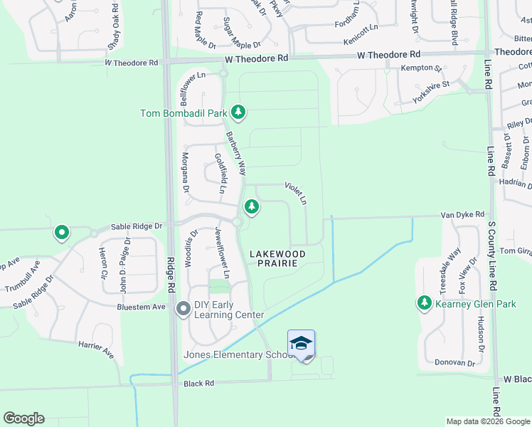 map of restaurants, bars, coffee shops, grocery stores, and more near 1200 Barberry Way in Joliet