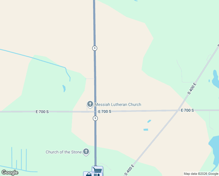map of restaurants, bars, coffee shops, grocery stores, and more near 3145 East 700 South in Wolcottville