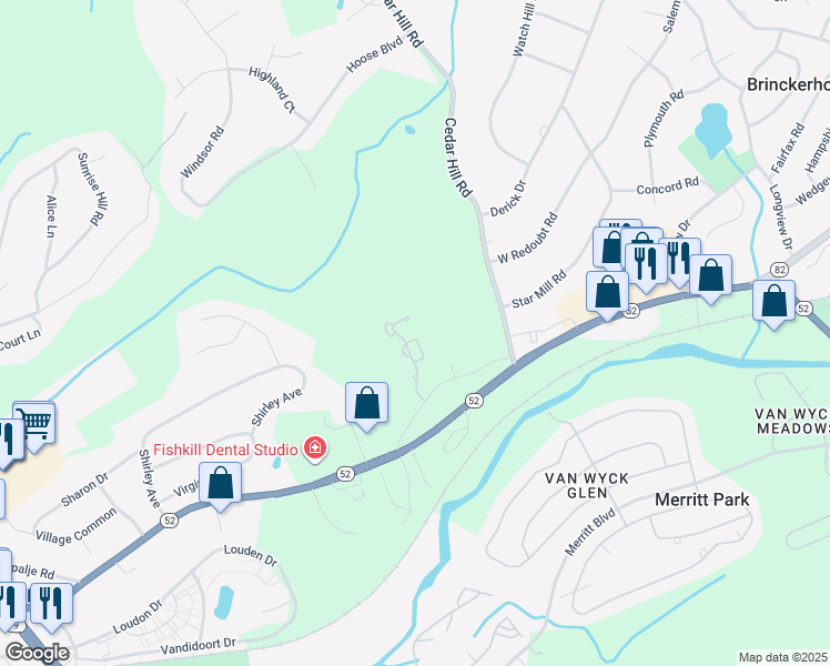map of restaurants, bars, coffee shops, grocery stores, and more near 27 Deer Crossing Drive in Fishkill