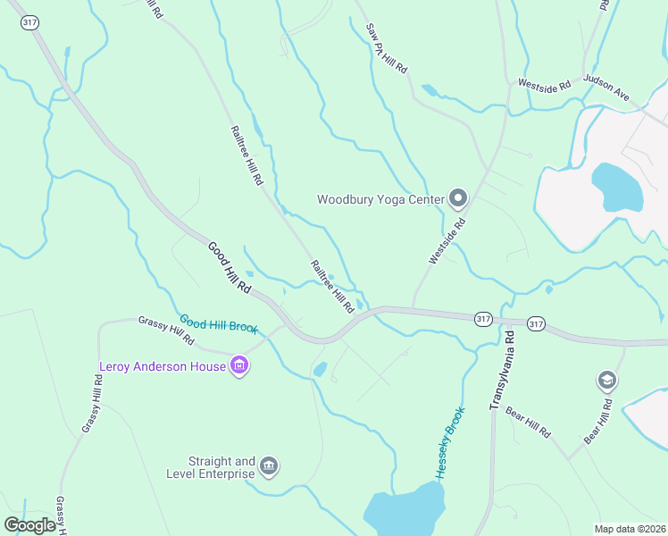 map of restaurants, bars, coffee shops, grocery stores, and more near 48 Railtree Hill Road in Woodbury