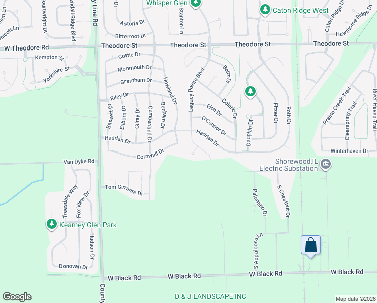 map of restaurants, bars, coffee shops, grocery stores, and more near 6719 Legacy Pointe Court in Joliet