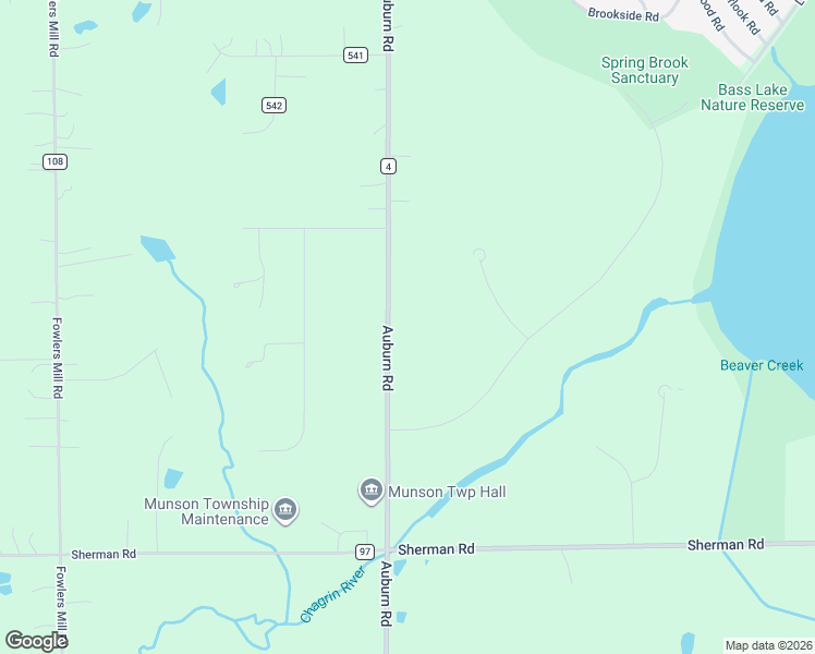 map of restaurants, bars, coffee shops, grocery stores, and more near 12001 Auburn Road in Chardon