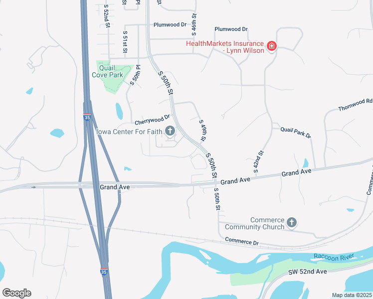 map of restaurants, bars, coffee shops, grocery stores, and more near 5015 Grand Ridge Drive in West Des Moines