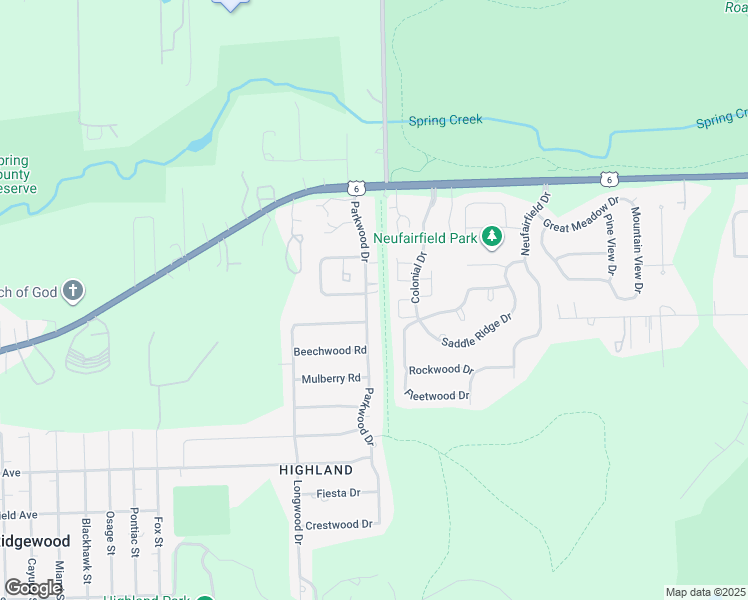map of restaurants, bars, coffee shops, grocery stores, and more near 914 Parkwood Drive in Joliet
