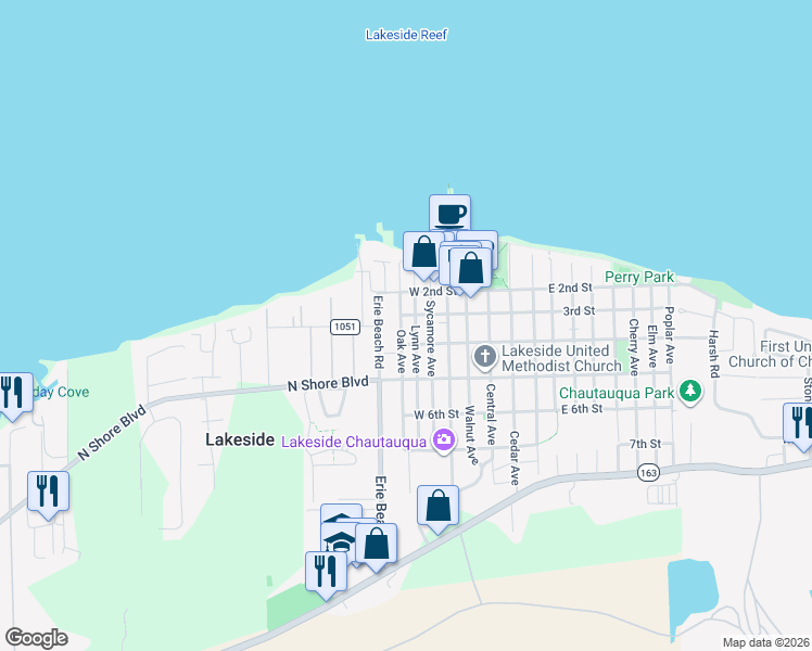 map of restaurants, bars, coffee shops, grocery stores, and more near 237 Lynn Avenue in Lakeside Marblehead