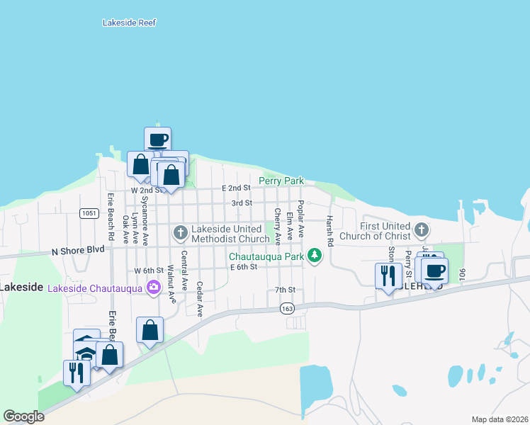 map of restaurants, bars, coffee shops, grocery stores, and more near 632 3rd Street in Lakeside Marblehead