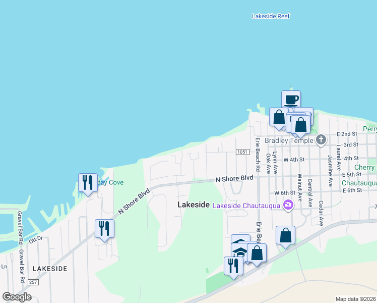 map of restaurants, bars, coffee shops, grocery stores, and more near 594 North Monument View in Lakeside Marblehead