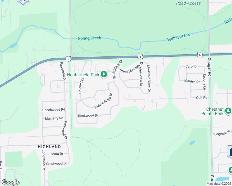 map of restaurants, bars, coffee shops, grocery stores, and more near 1003 Neufairfield Drive in Joliet