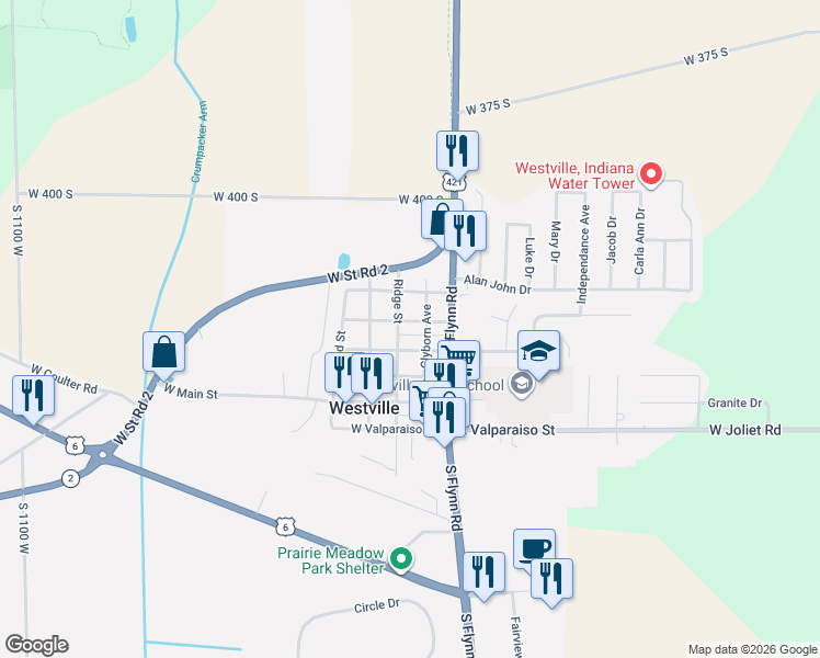 map of restaurants, bars, coffee shops, grocery stores, and more near 201-299 Washington Street in Westville