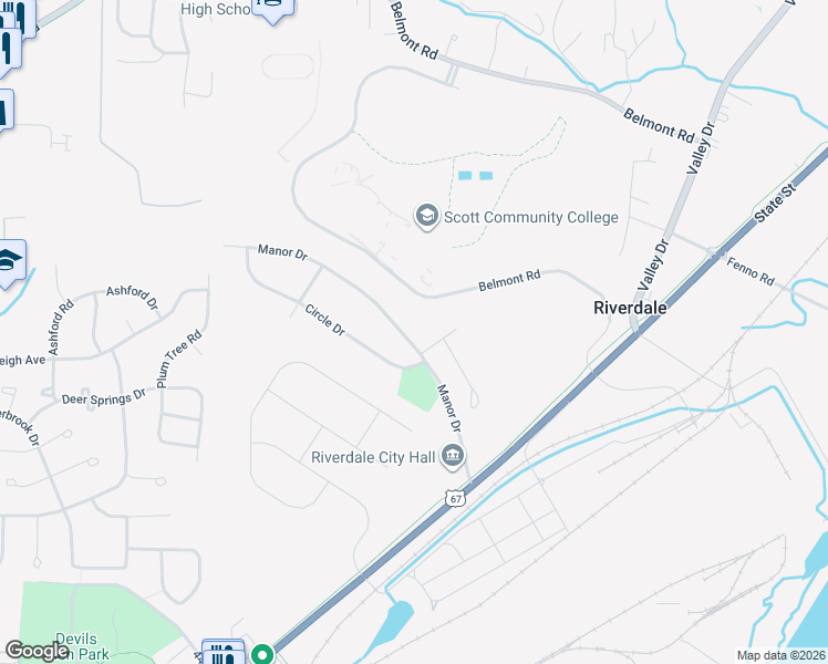 map of restaurants, bars, coffee shops, grocery stores, and more near 209 Manor Drive in Riverdale