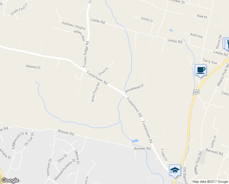 map of restaurants, bars, coffee shops, grocery stores, and more near 149 Fostertown Road in Newburgh