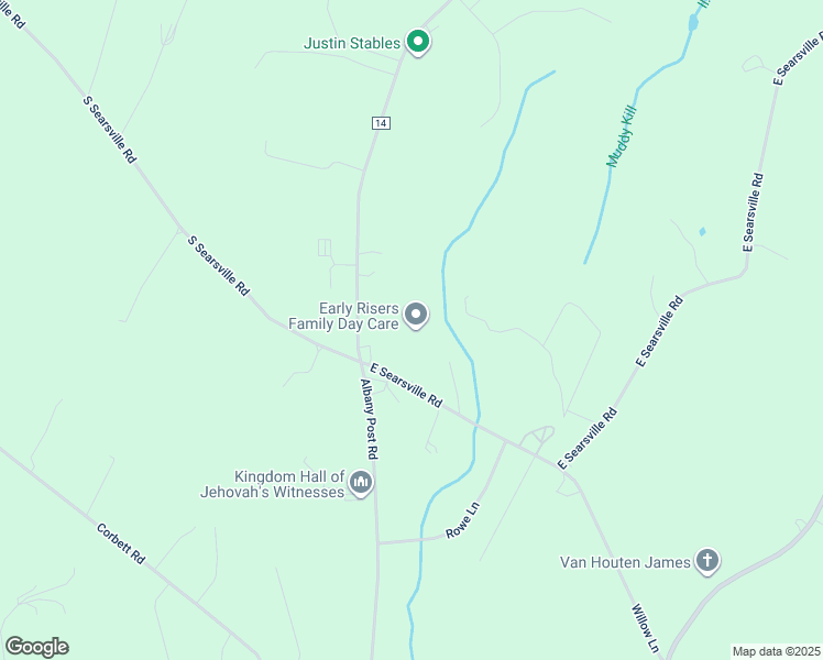 map of restaurants, bars, coffee shops, grocery stores, and more near 11 East Searsville Road in Montgomery