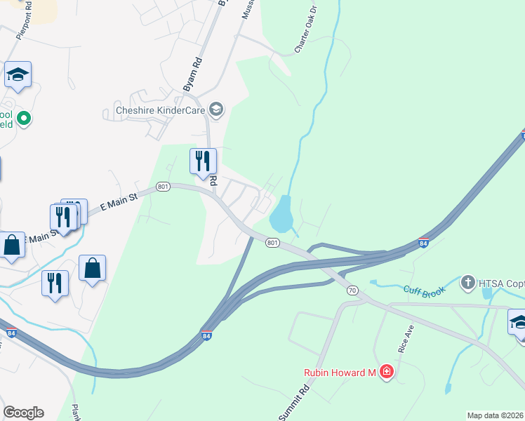 map of restaurants, bars, coffee shops, grocery stores, and more near 50 Hazel Drive in Cheshire