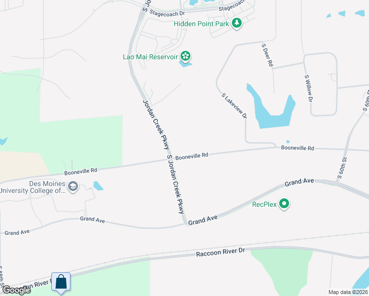 map of restaurants, bars, coffee shops, grocery stores, and more near 6496 Booneville Road in West Des Moines