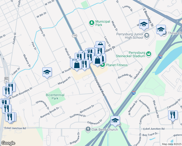 map of restaurants, bars, coffee shops, grocery stores, and more near in 