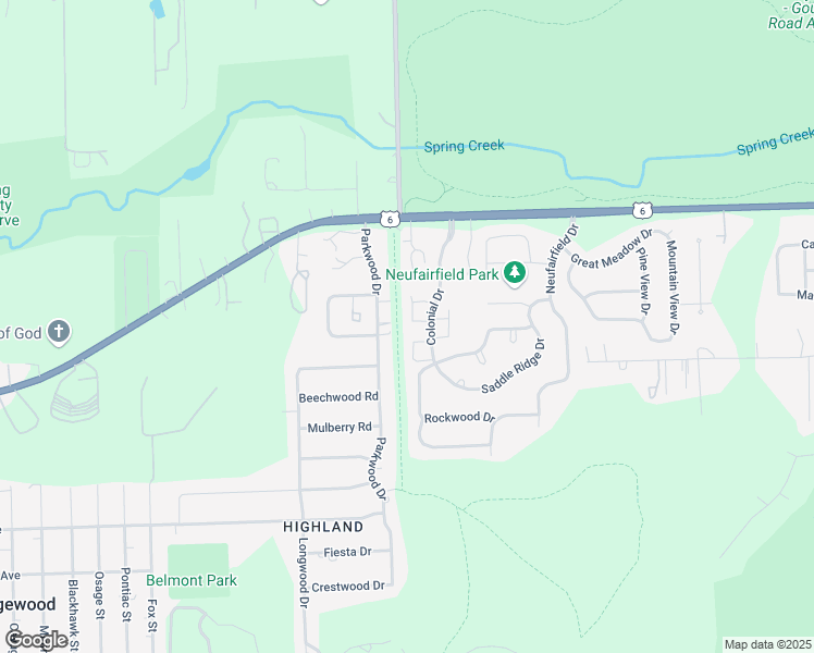 map of restaurants, bars, coffee shops, grocery stores, and more near 1033 Silver Hill Circle in Joliet