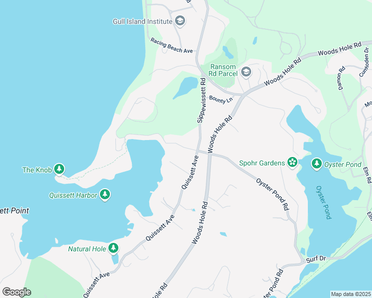 map of restaurants, bars, coffee shops, grocery stores, and more near 18 Quissett Harbor Road in Falmouth