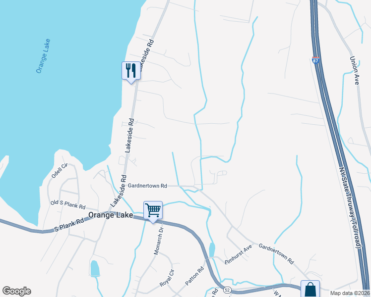 map of restaurants, bars, coffee shops, grocery stores, and more near 7 Gardnertown Road in Newburgh