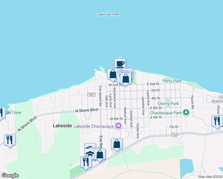 map of restaurants, bars, coffee shops, grocery stores, and more near 237 Lynn Avenue in Lakeside