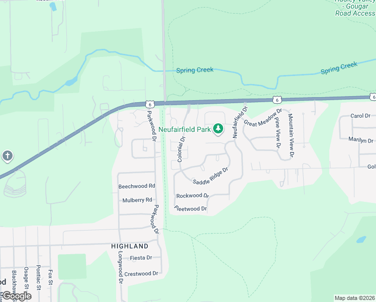 map of restaurants, bars, coffee shops, grocery stores, and more near 2424 Rocky Hill Circle in Joliet