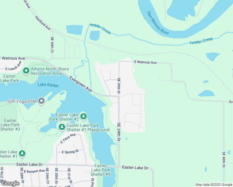 map of restaurants, bars, coffee shops, grocery stores, and more near 3354 Evergreen Avenue in Des Moines