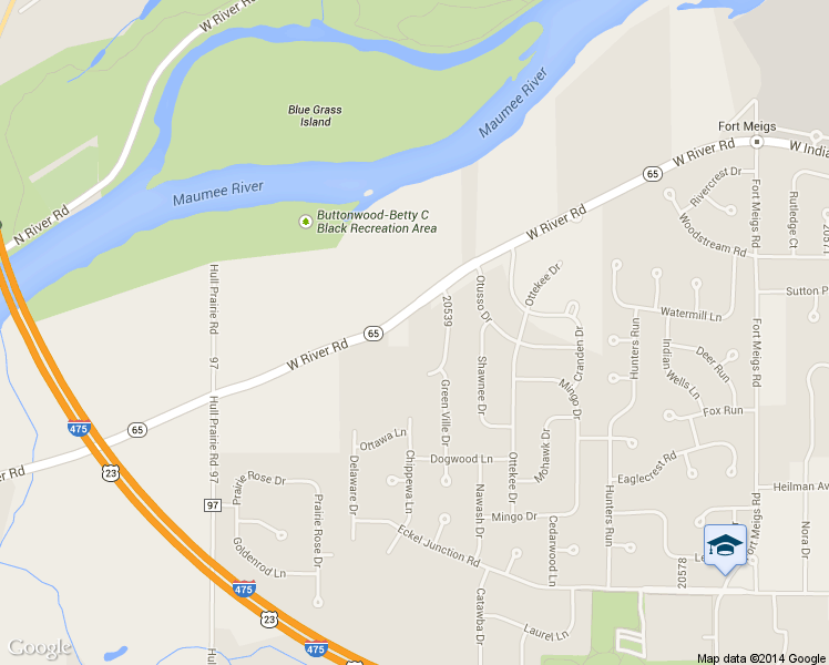 map of restaurants, bars, coffee shops, grocery stores, and more near 27050 W River Rd in Perrysburg