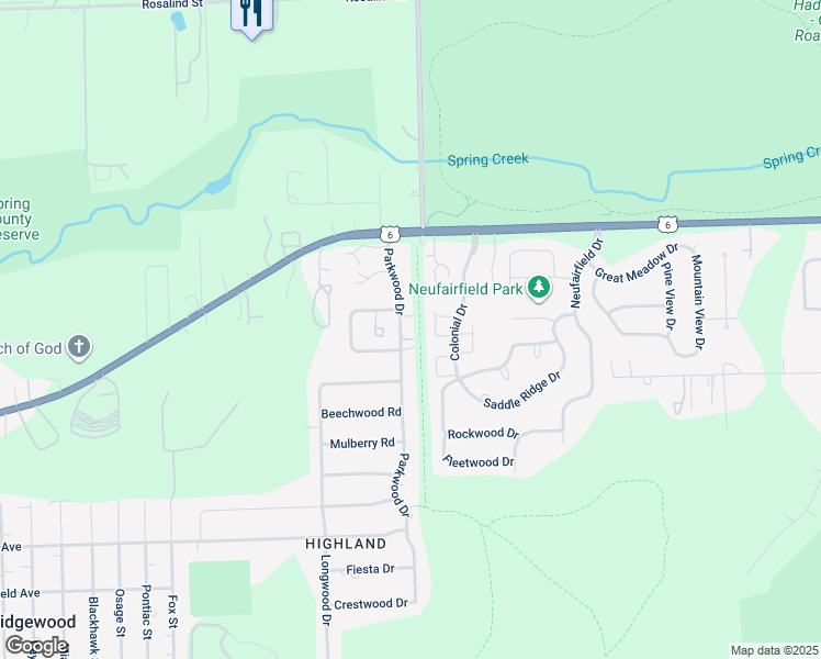 map of restaurants, bars, coffee shops, grocery stores, and more near 1033 Silver Hill Circle in Joliet