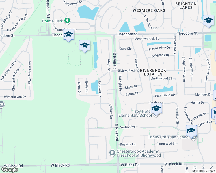 map of restaurants, bars, coffee shops, grocery stores, and more near 18640 South River Road in Plainfield